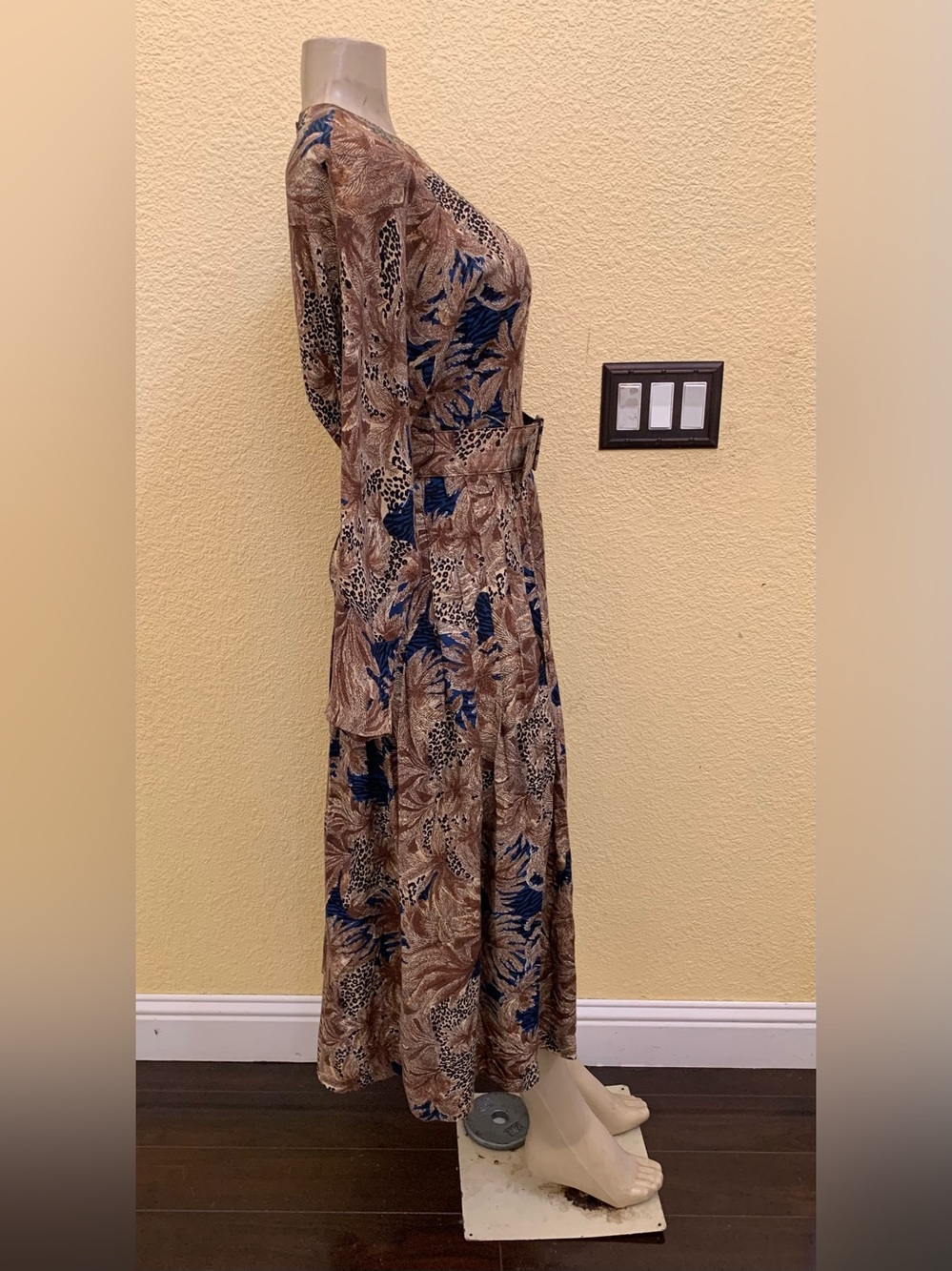 VTG Rabbit Rabbit Rabbit Design Size 6 Multicolored Printed Long Sleeve Dress - Picture 3 of 10